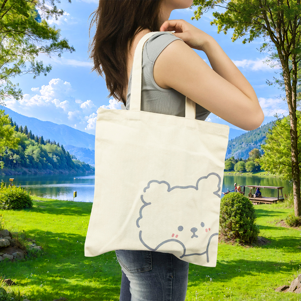 TOP Design Economical Cotton Tote Bag Lightweight Reusable Grocery Canvas Cloth Bags for DIY Advertising Promotion Gift Shopping