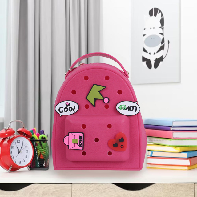 Fashion Small Pretty Cute Bags for Kids Jelly Colors Backpack with Charms EVA Rubber Washable Light Bags with Shoulder Straps