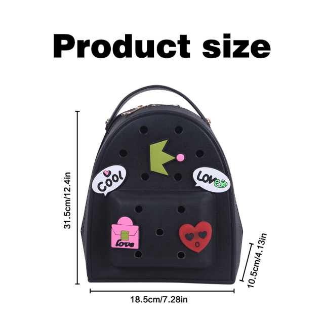 Fashion Small Pretty Cute Bags for Kids Jelly Colors Backpack with Charms EVA Rubber Washable Light Bags with Shoulder Straps