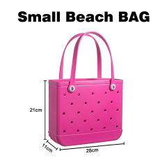 Custom Logo Small Size EVA Beach Bag for Children XS Summer Family Travel Bog Tote Bag with Strap for Cute Decoration Charms DIY