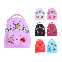 Fashion Small Pretty Cute Bags for Kids Jelly Colors Backpack with Charms EVA Rubber Washable Light Bags with Shoulder Straps