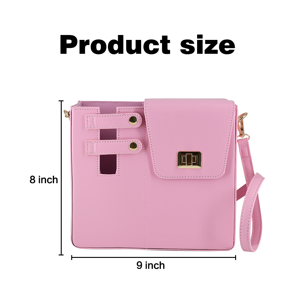 Stanly Tumbler Carrier Purse Bag Fashion Pink Water Bottle Holder Shoulder Bag with Strap PU Coffee Cups Tote Bag with Button