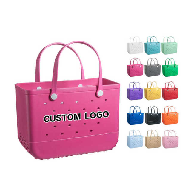 Customized EVA Beach Bag for Women Large Capacity Summer Family Travel Bog Bag with Strap Washable Decoration Charms Tote Bag