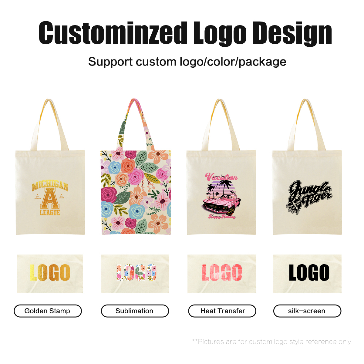 OEM Custom Your Own Shopping Bags Canvas Cotton Tote Bag Blank Calico Shopper Bags With Logo Printed Lifestyle Gym Sports Bag
