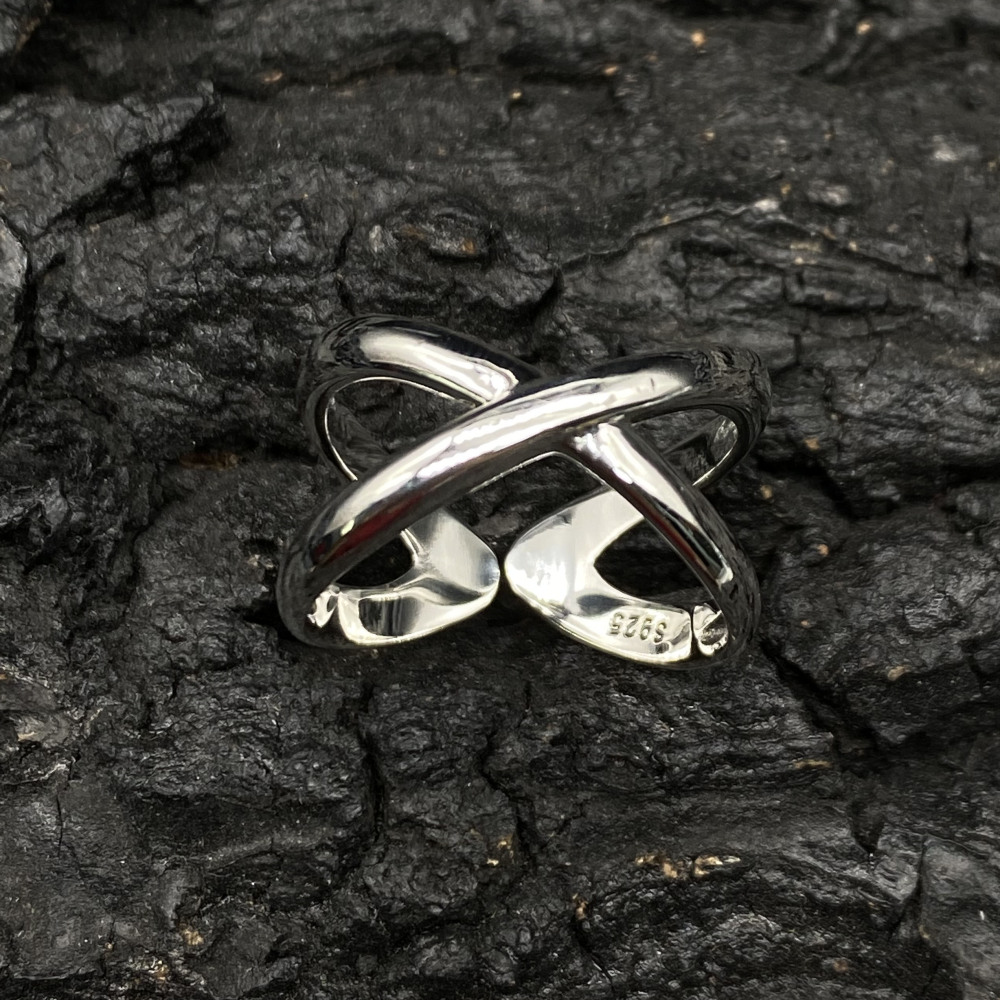 Sterling Silver Crossed Ring
