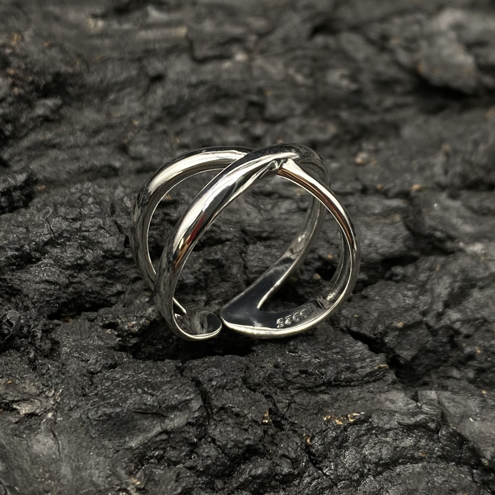 Sterling Silver Crossed Ring