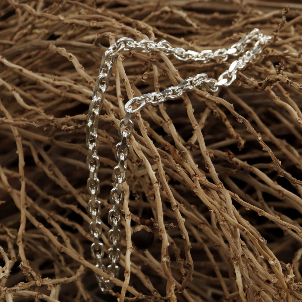 Oxidized Cable Chain Solid Silver 925.