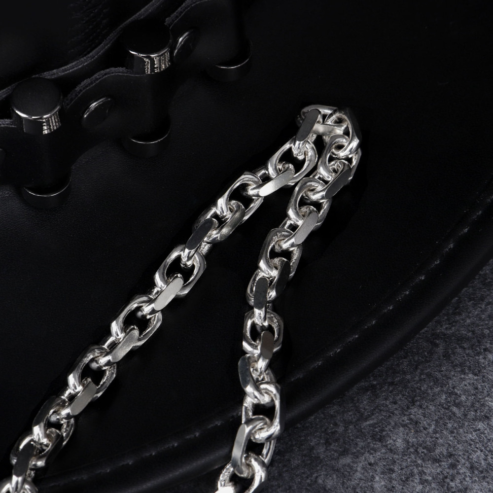 Oxidized Cable Chain Solid Silver 925.