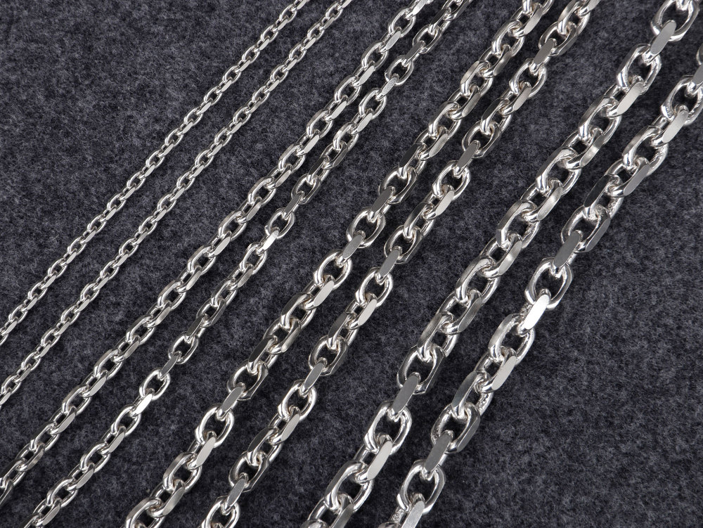 Oxidized Cable Chain Solid Silver 925.