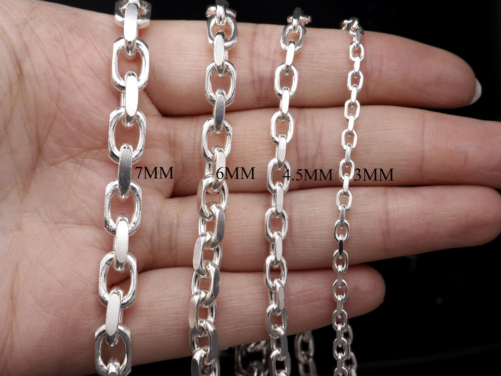 Oxidized Cable Chain Solid Silver 925.