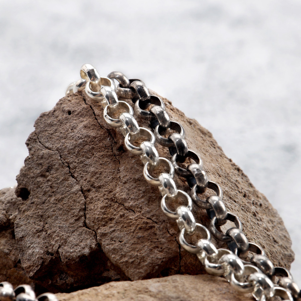 Oxidized Silver Rolo Chain