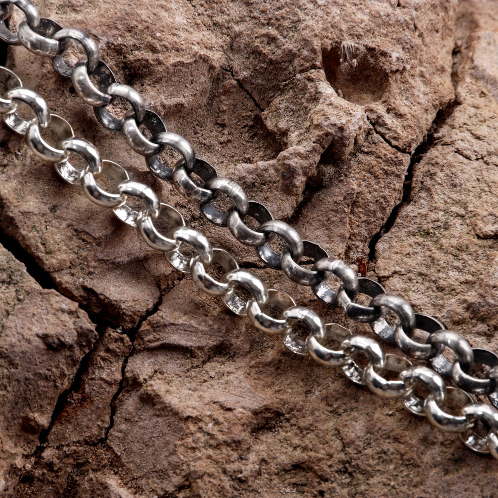 Oxidized Silver Rolo Chain