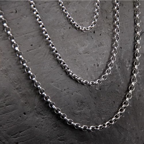Oxidized Silver Rolo Chain