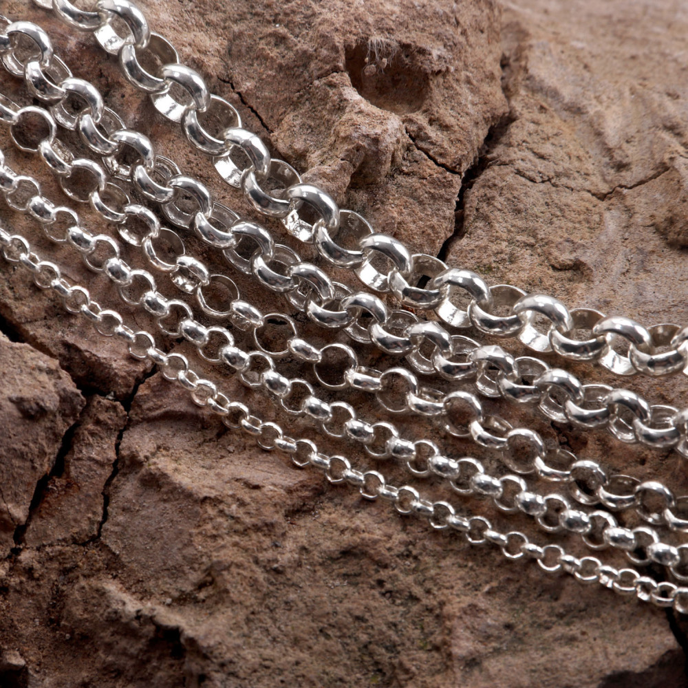 Oxidized Silver Rolo Chain