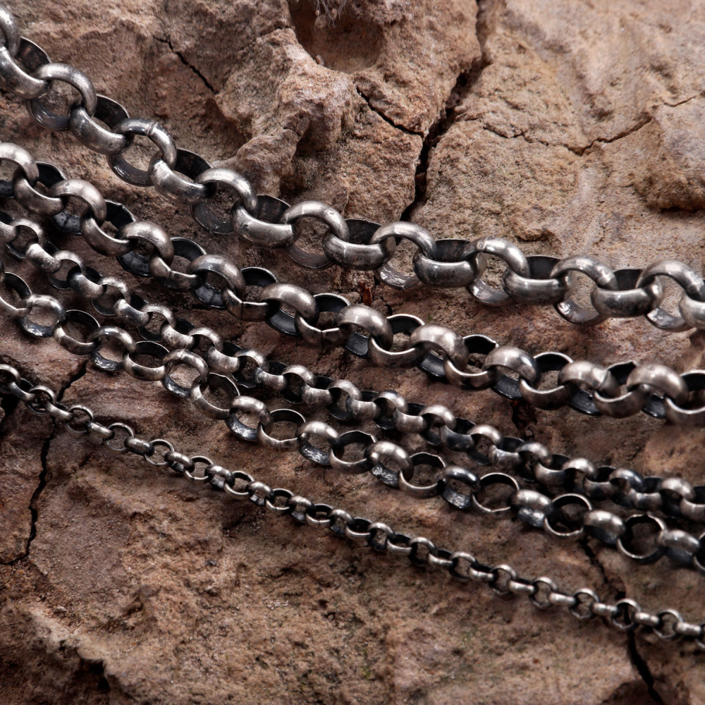 Oxidized Silver Rolo Chain