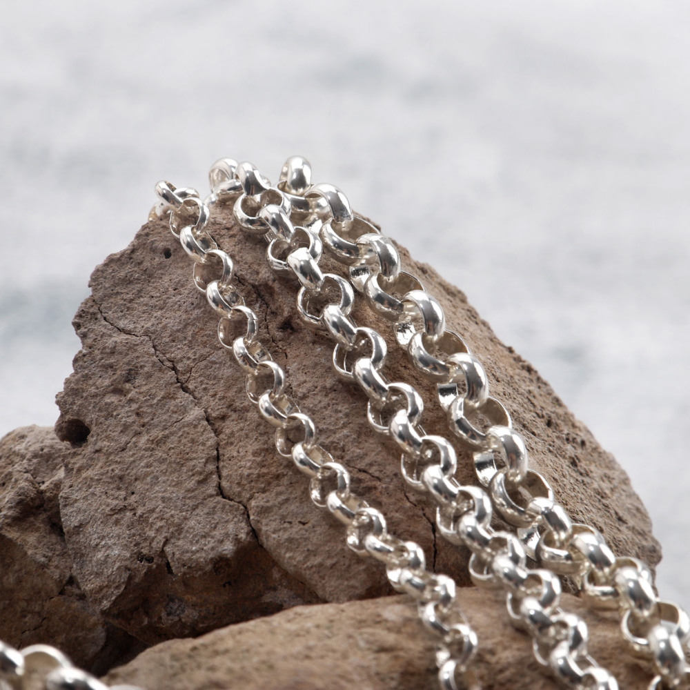 Oxidized Silver Rolo Chain