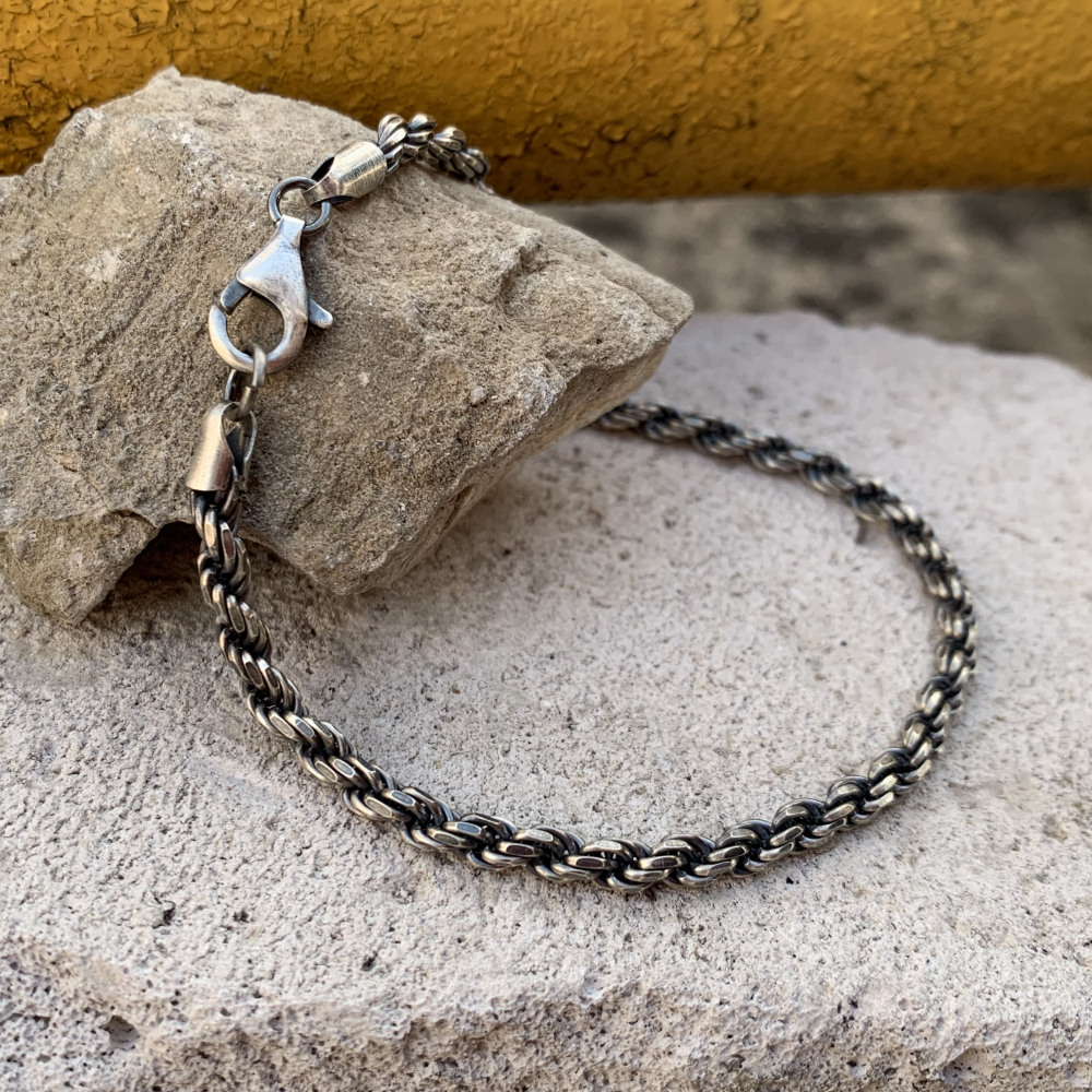 Sterling Silver 925 Rope Chain Bracelet