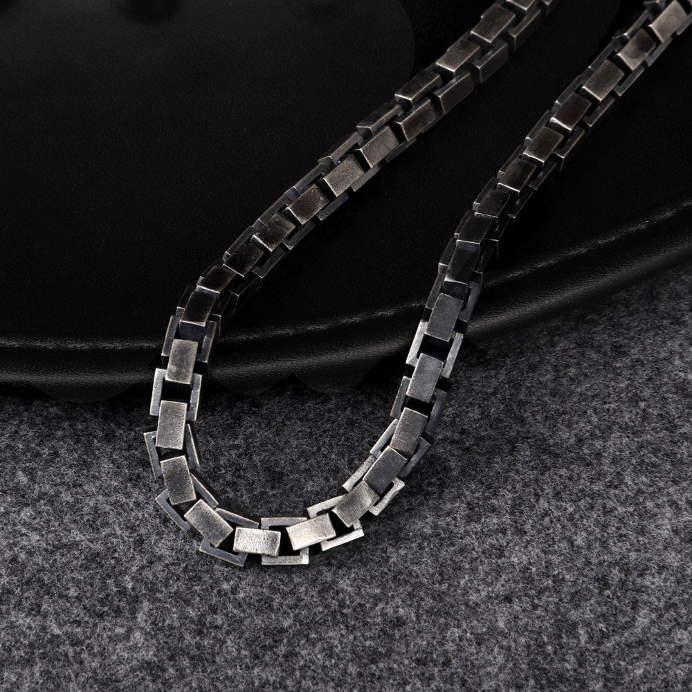 Oxidized Silver box chain