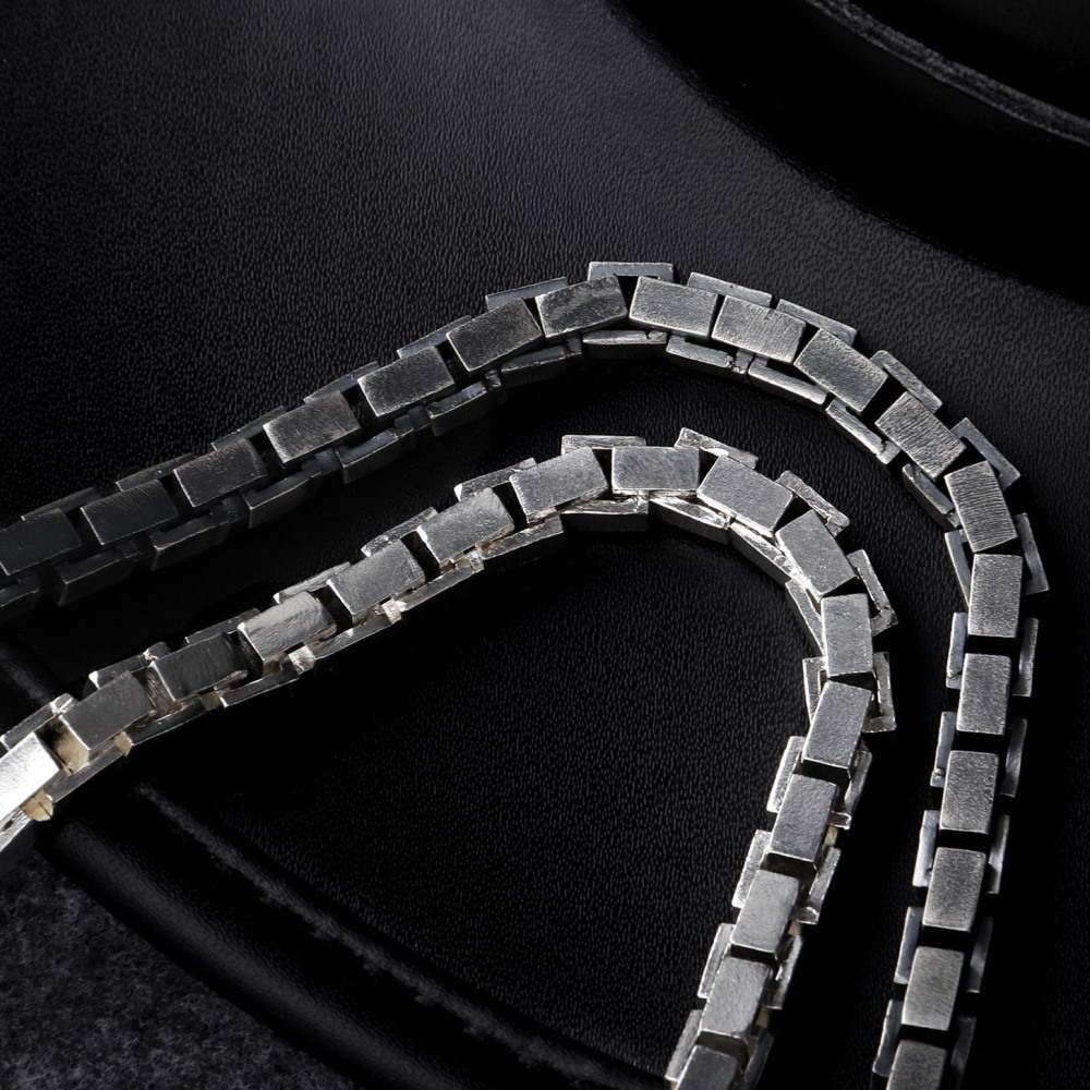 Oxidized Silver box chain