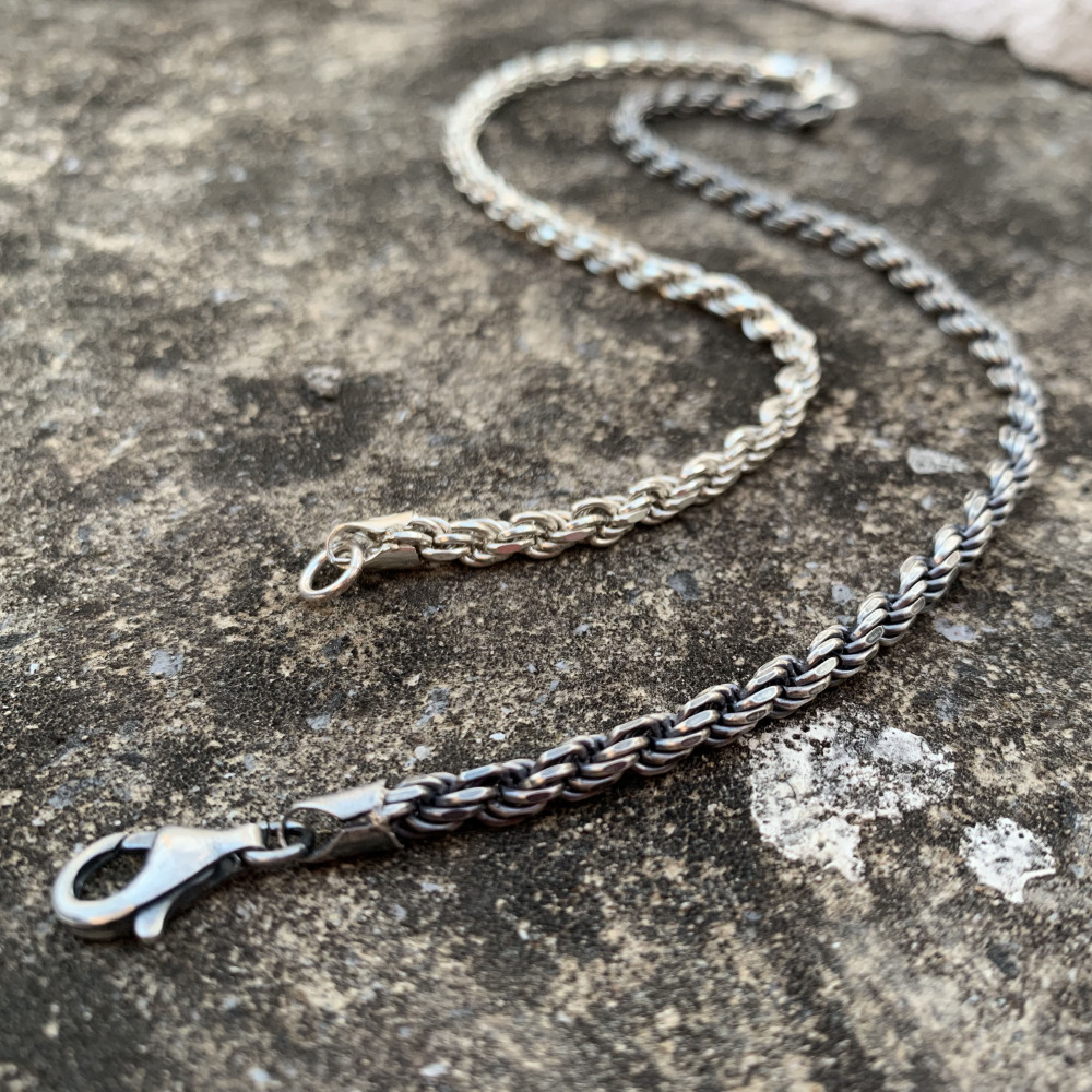 Sterling Silver 925 Rope Chain Bracelet