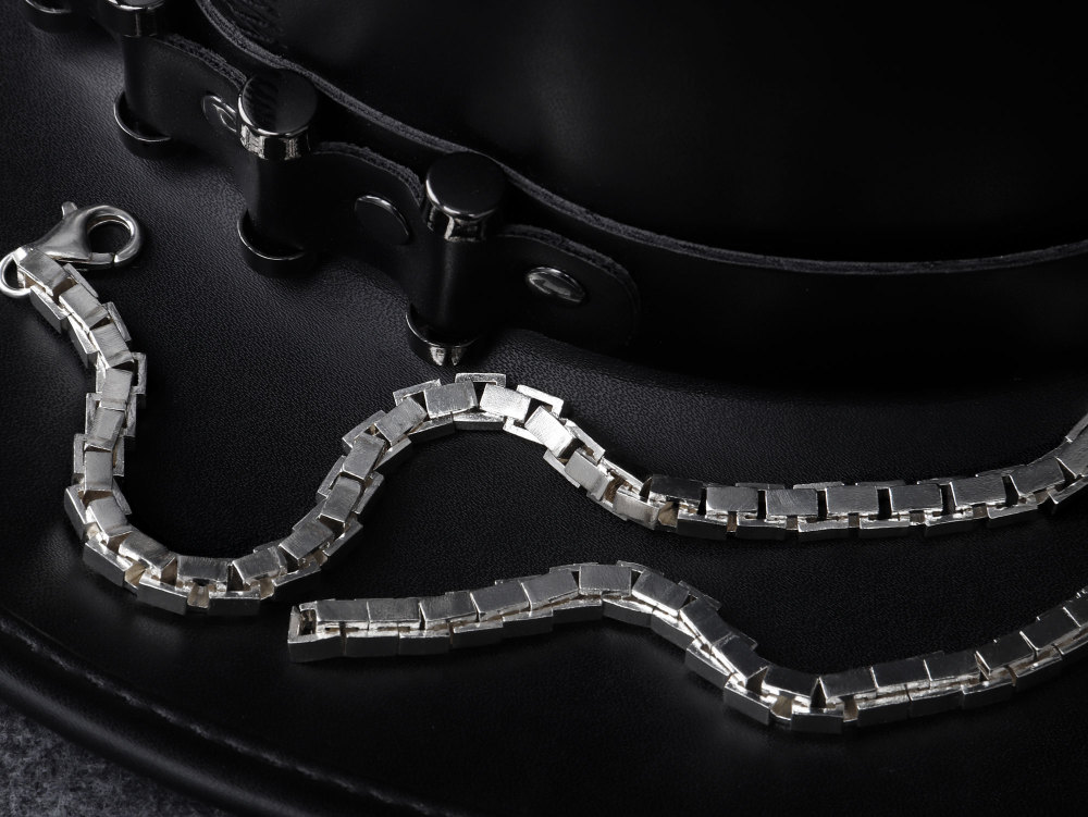 Oxidized Silver box chain