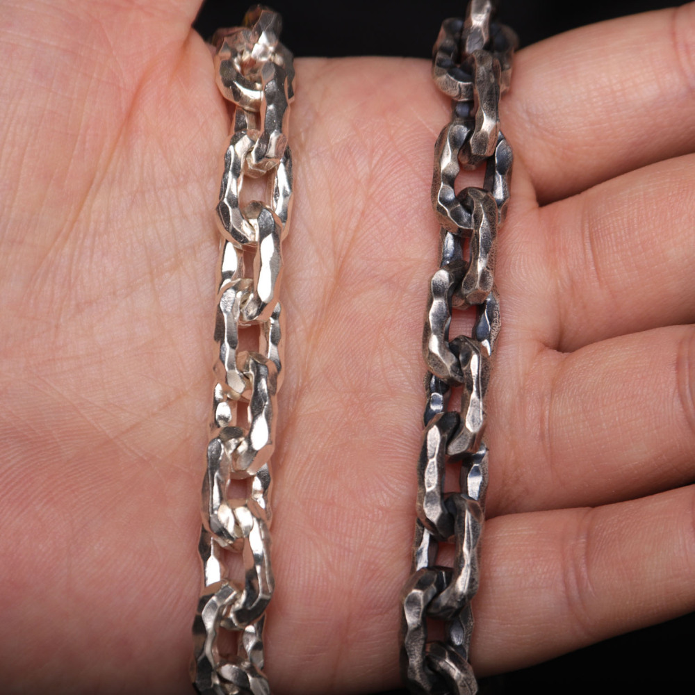 Handmade Heavy Silver Chain Bracelet
