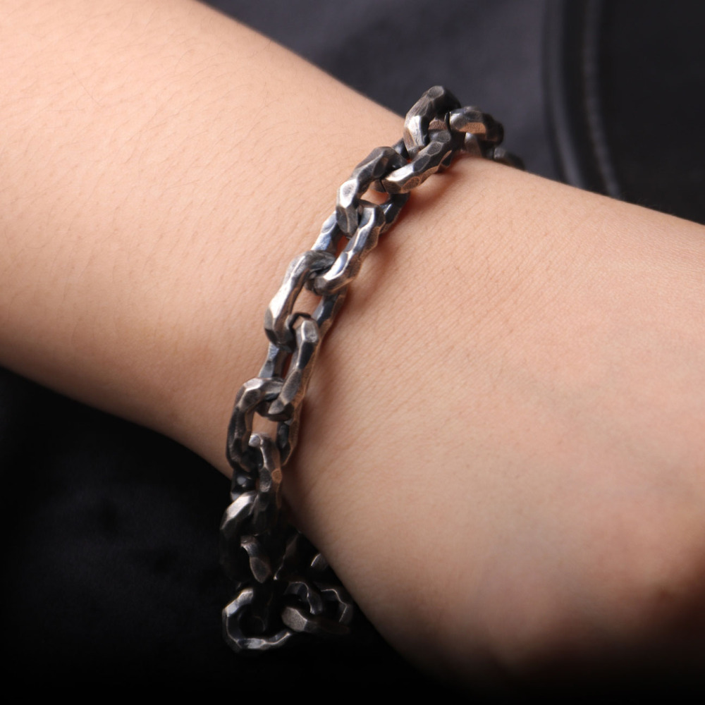 Handmade Heavy Silver Chain Bracelet