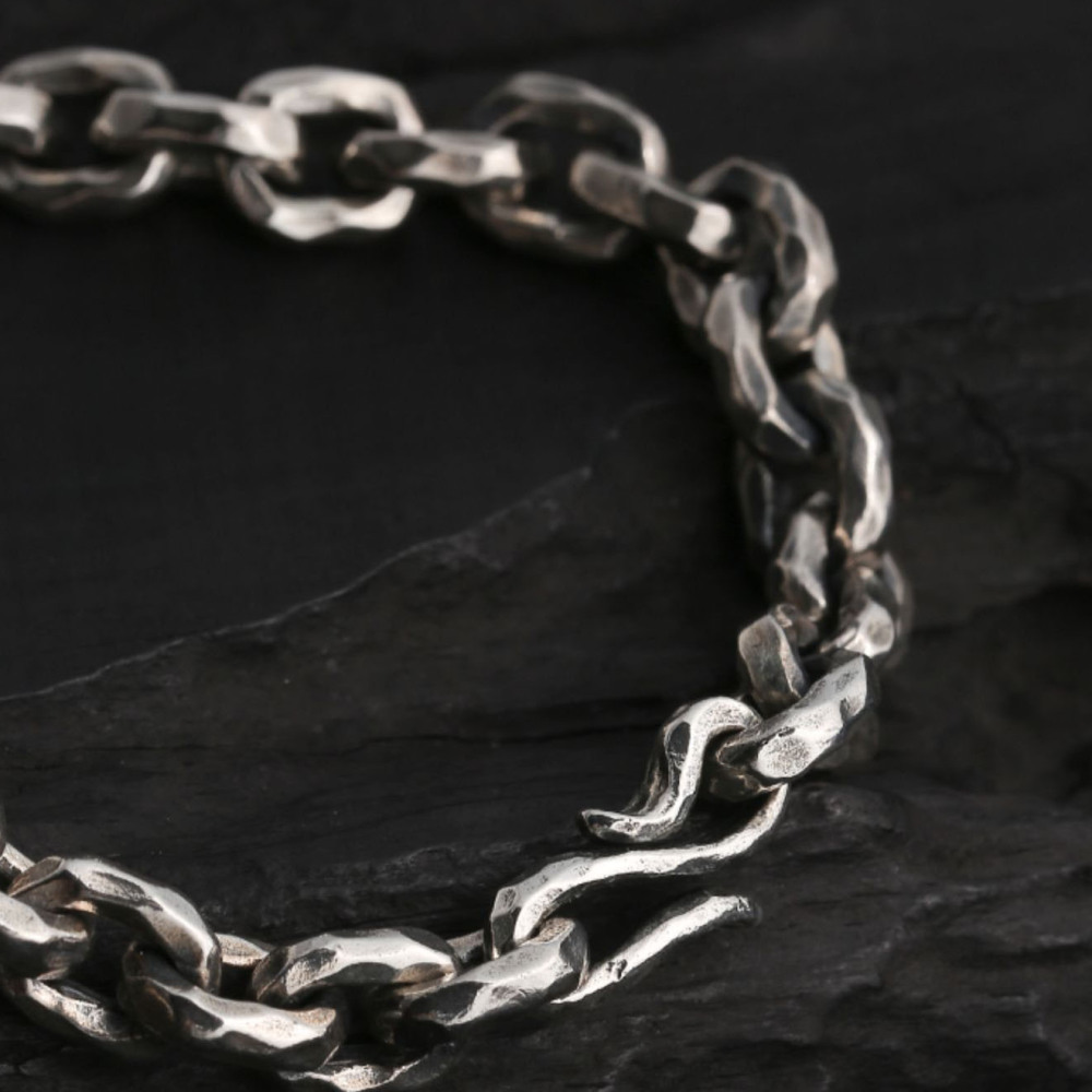 Handmade Heavy Silver Chain Bracelet