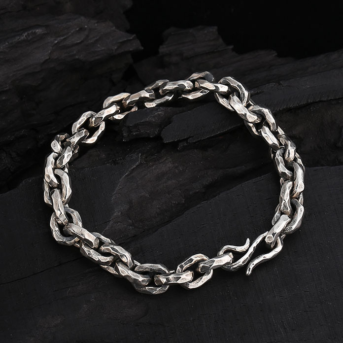 Handmade Heavy Silver Chain Bracelet