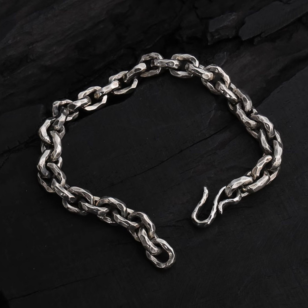 Handmade Heavy Silver Chain Bracelet