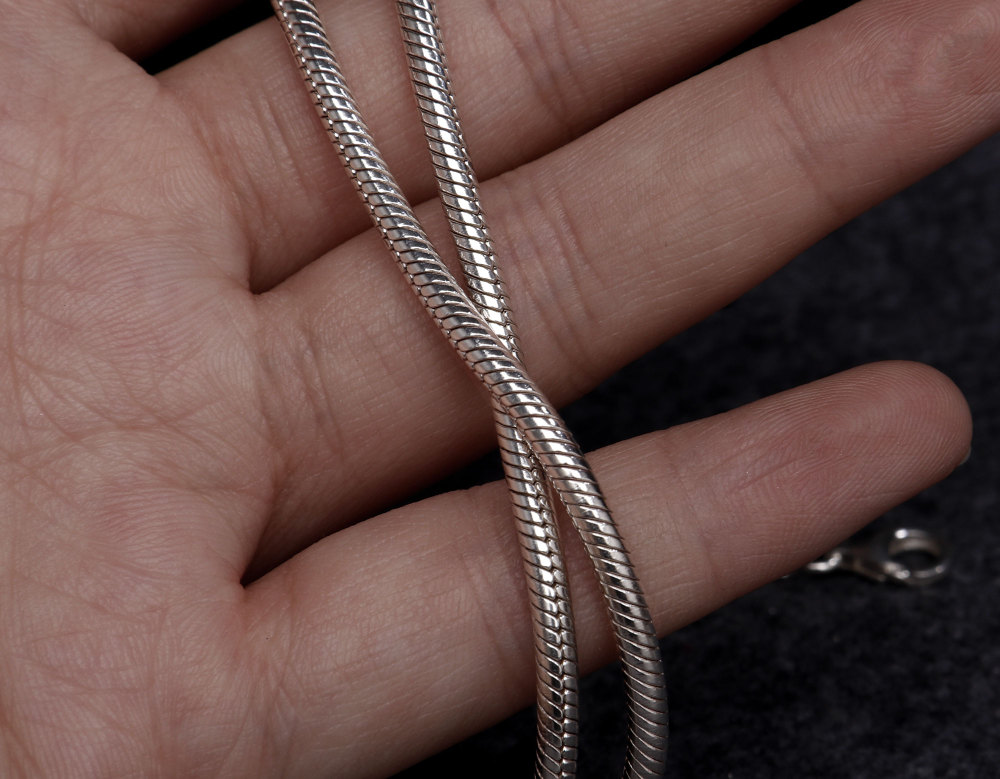 Oxidized 925 Sterling Silver Snake Chain