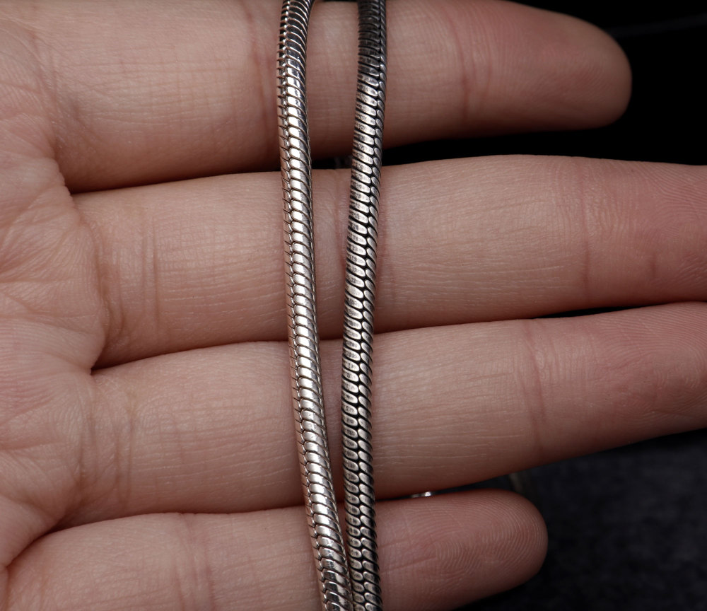 Oxidized 925 Sterling Silver Snake Chain