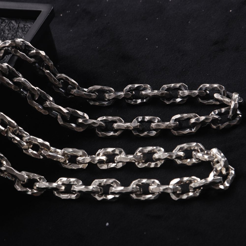 Oxidized Heavy Silver Chunky Chain