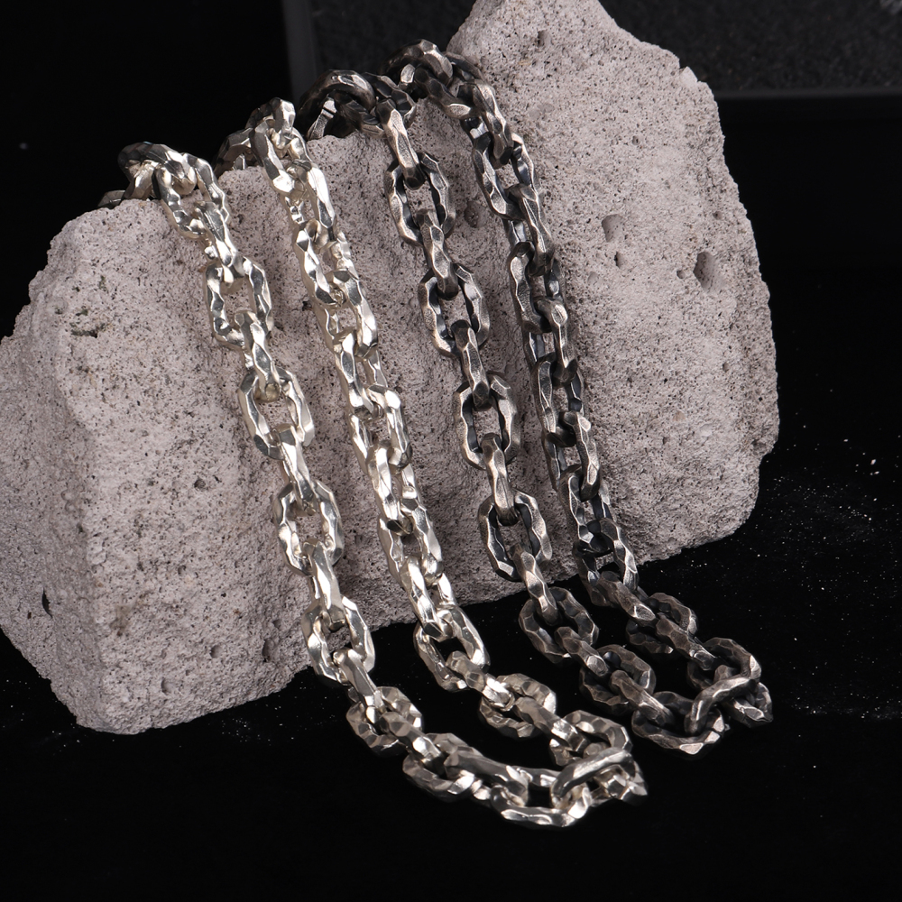 Oxidized Heavy Silver Chunky Chain