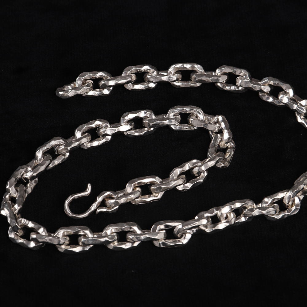 Oxidized Heavy Silver Chunky Chain