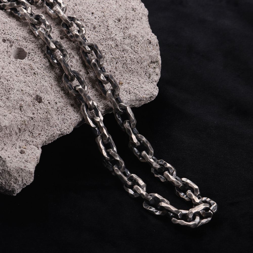 Oxidized Heavy Silver Chunky Chain
