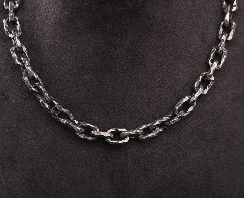 Oxidized Heavy Silver Chunky Chain