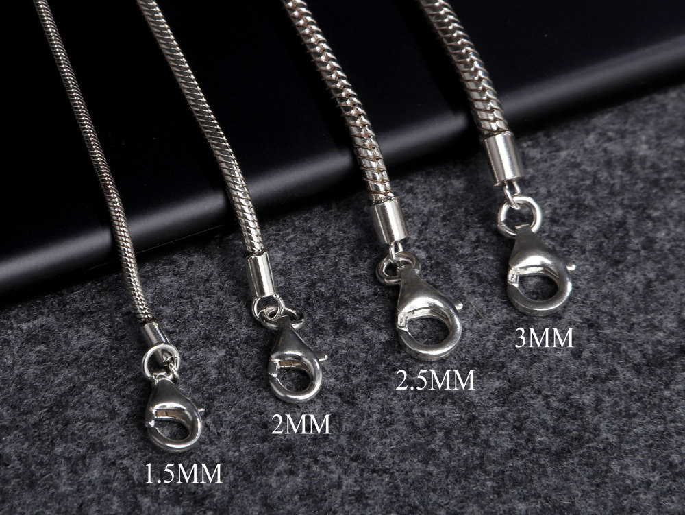 Oxidized 925 Sterling Silver Snake Chain