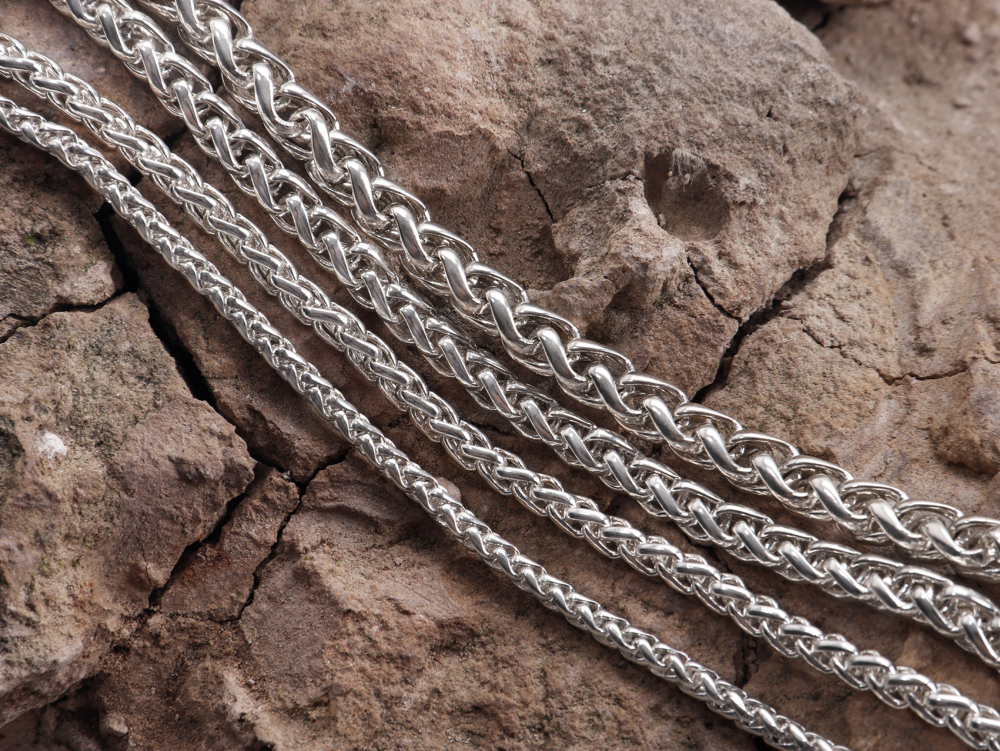 Oxidized Silver Chopin Chain