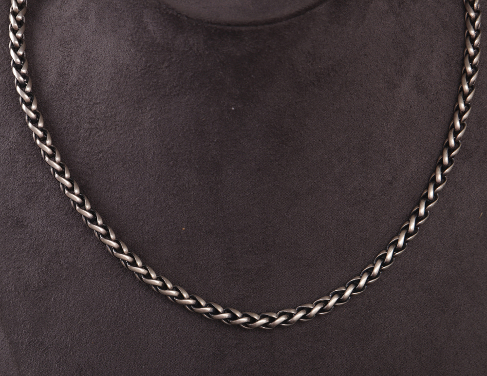 Oxidized Silver Chopin Chain