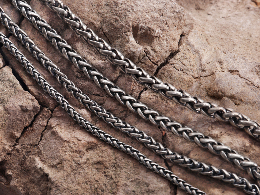 Oxidized Silver Chopin Chain