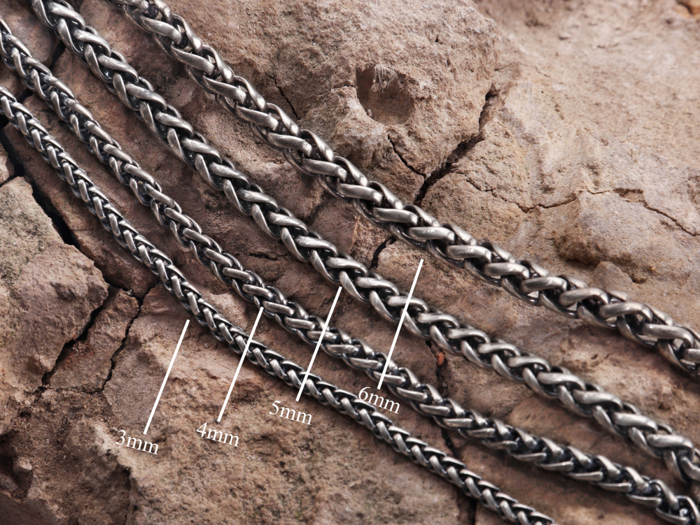 Oxidized Silver Chopin Chain