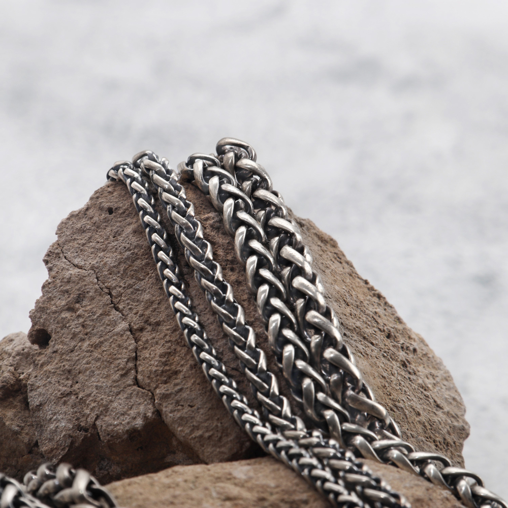 Oxidized Silver Chopin Chain