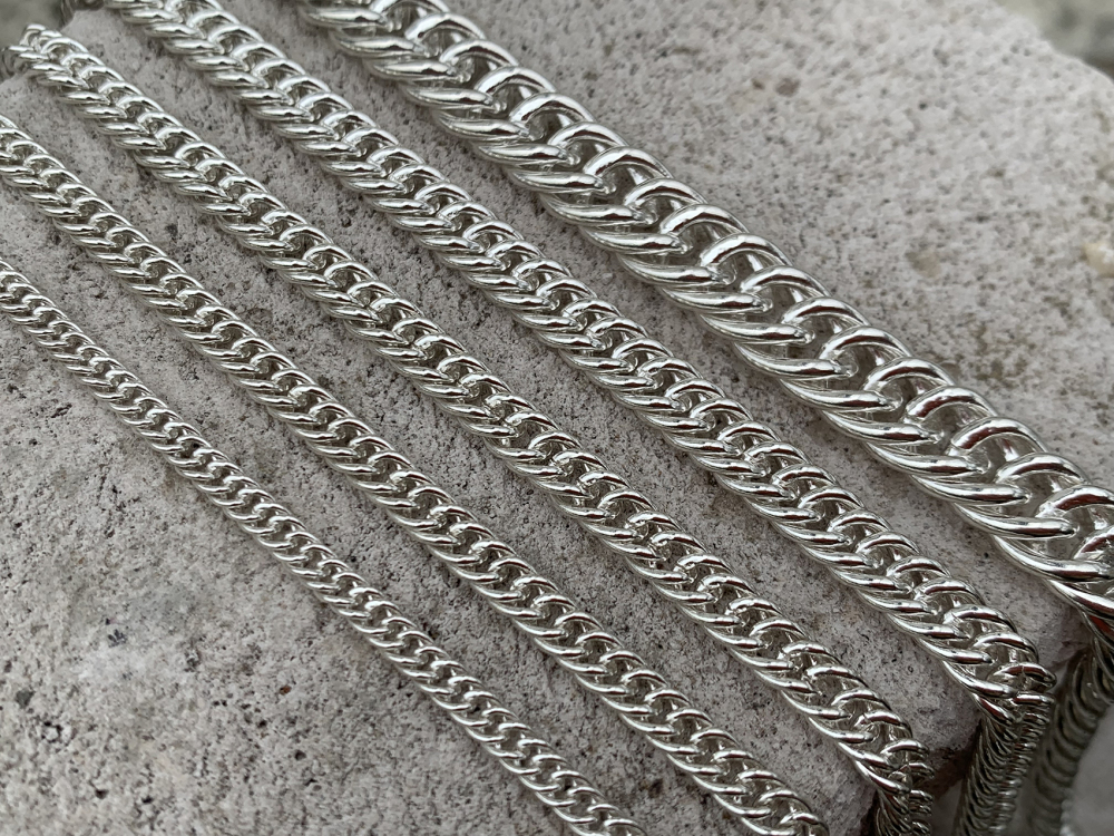 Oxidized Silver Cuban Chain