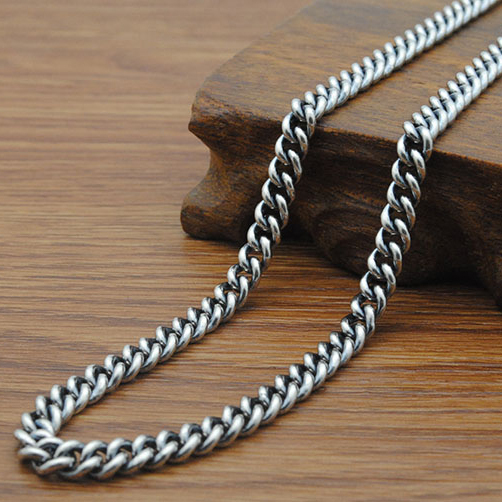 Oxidized Silver Cuban Chain