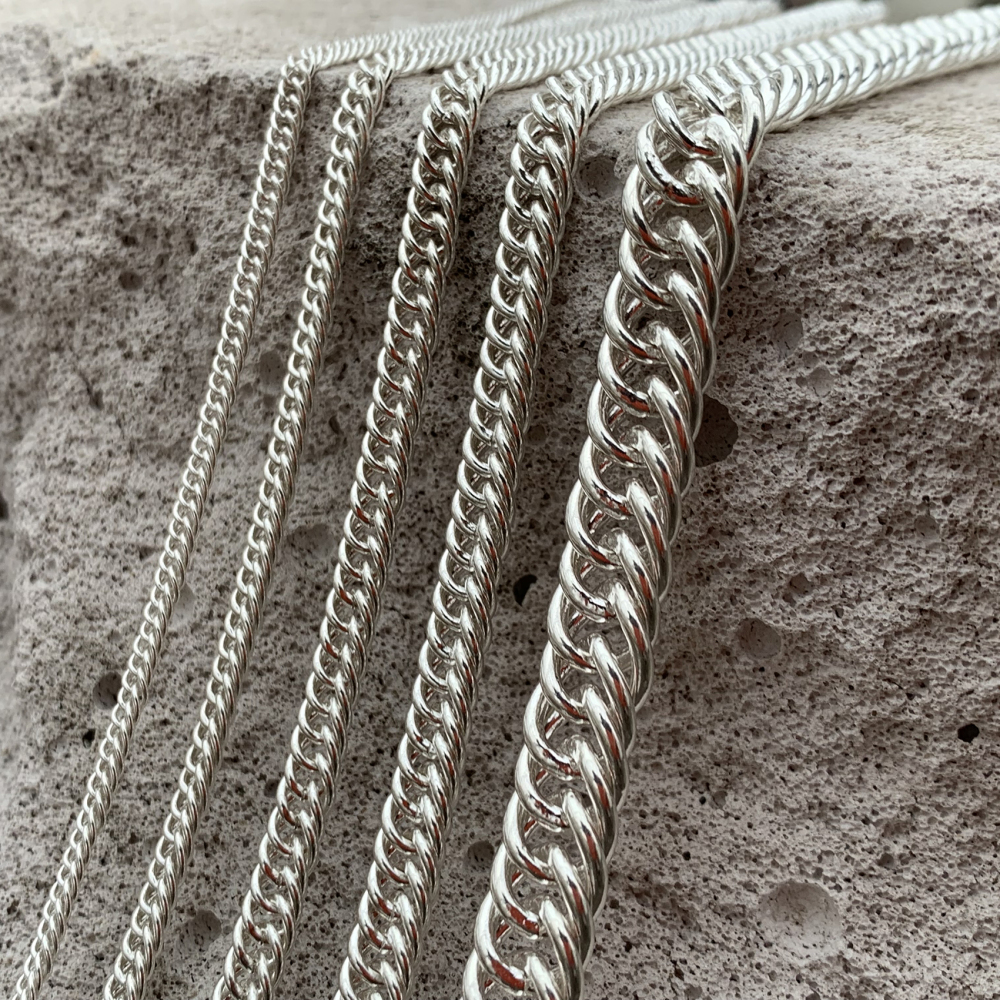 Oxidized Silver Cuban Chain