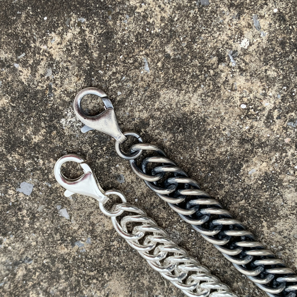 Oxidized Silver Cuban Chain