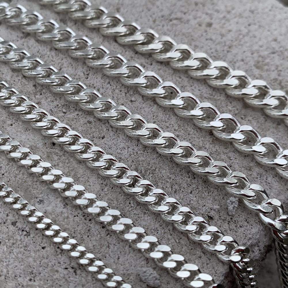 Oxidized Silver Cuban Links
