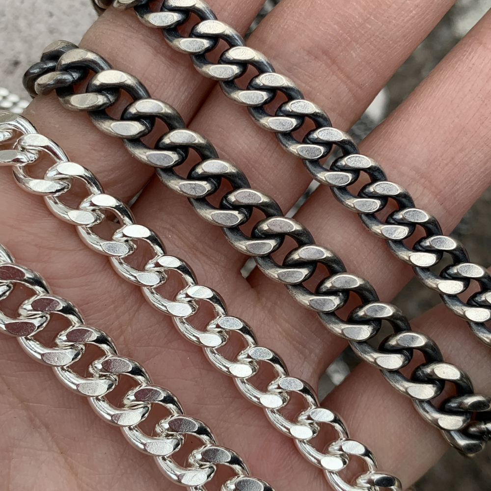 Oxidized Silver Cuban Links