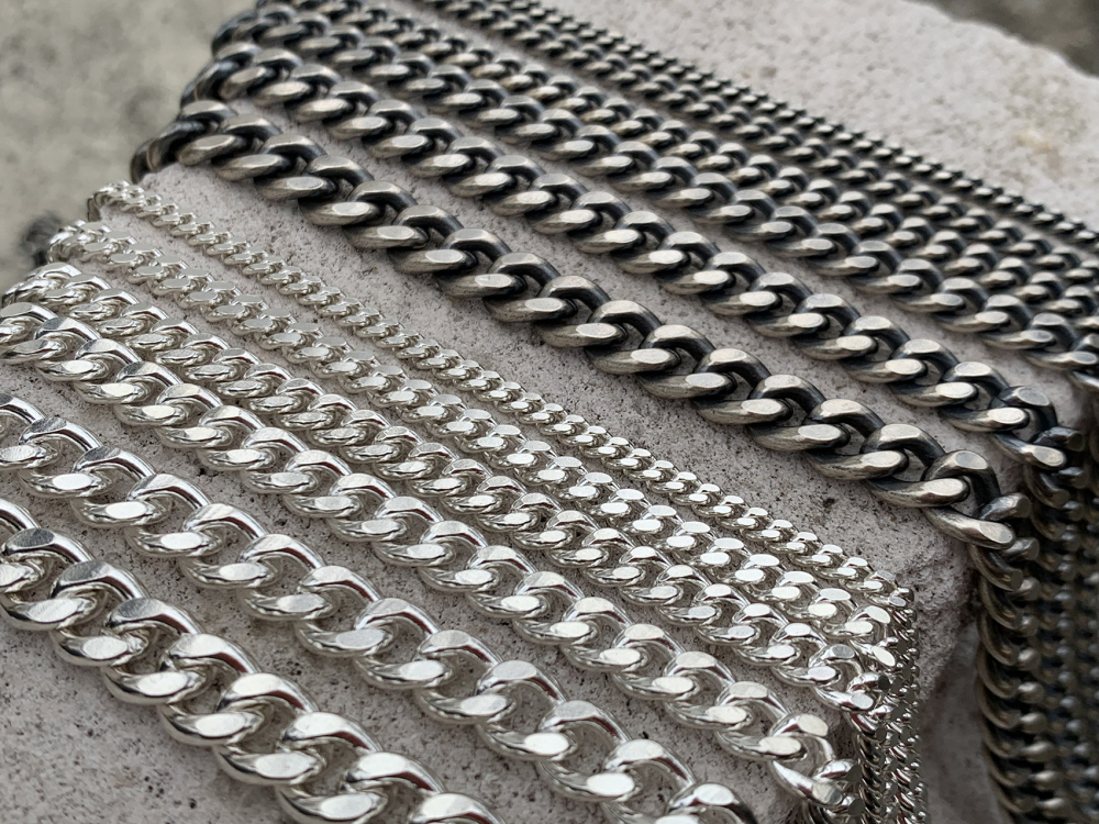 Oxidized Silver Cuban Links